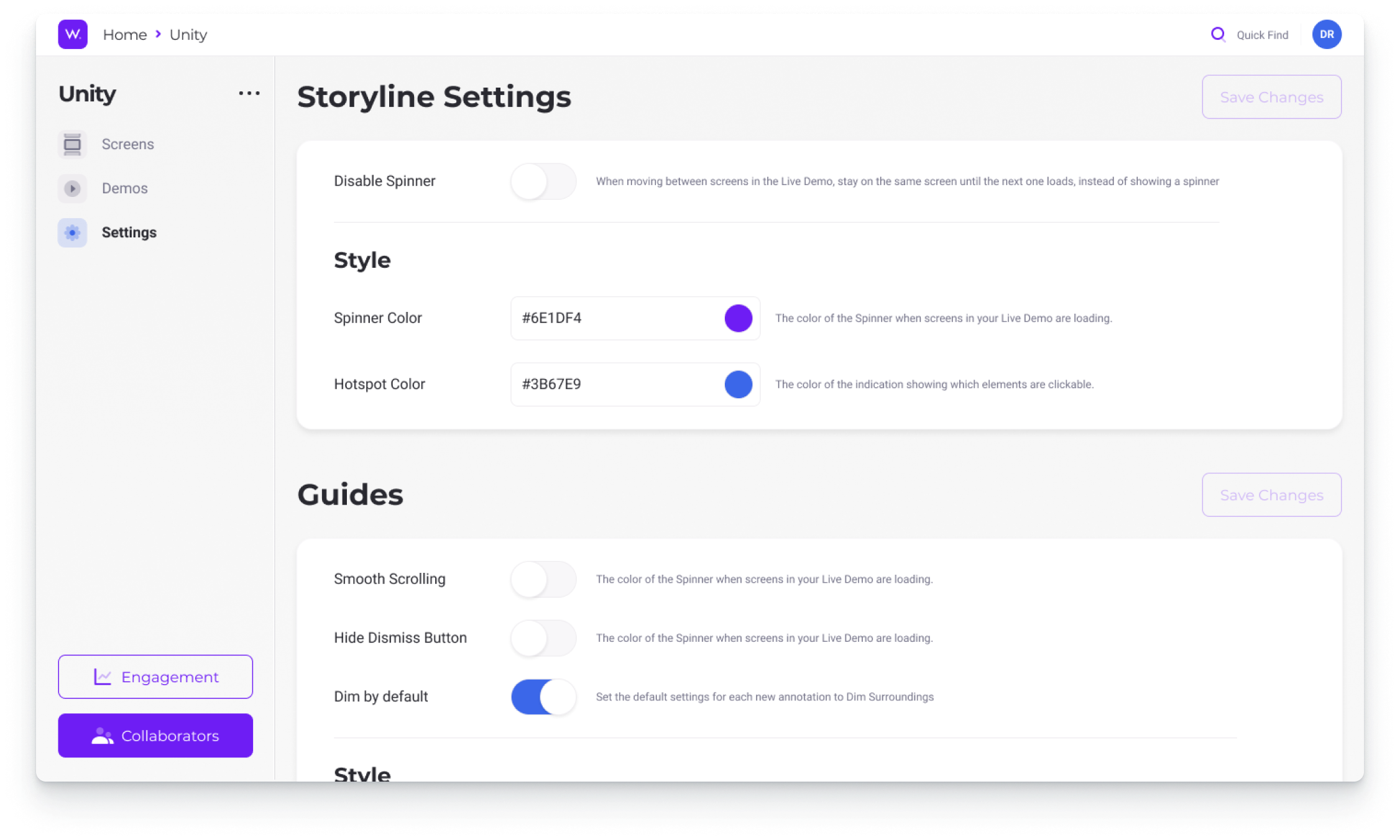 Storyline Settings - Walnut